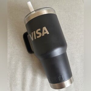 YETI Black Tumbler with Handle & Straw